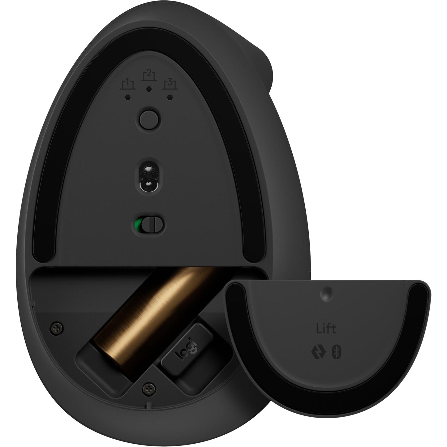 Logitech Lift Vertical Ergonomic Mouse, Wireless, Bluetooth or Logi Bolt USB receiver, Quiet clicks, 4 buttons, compatible with Windows/MacOS/iPadOS, Laptop, PC - Graphite ( Open Never Used ) Logitech
