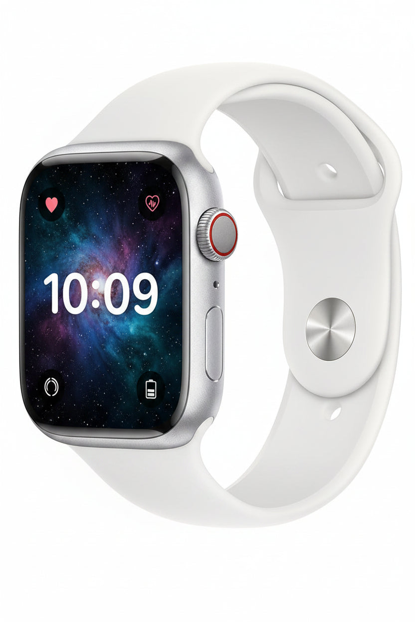 Apple Watch Series 8 45MM GPS + Cellular - Aluminium Case Silver - Sport Band White