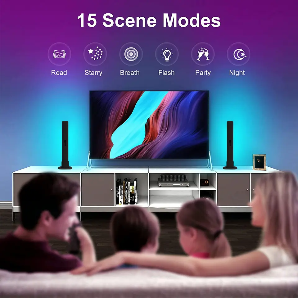 Bluetooth LED Light Bars Computer WiFi Atmosphere Ambient Light 2 Bars Tristar