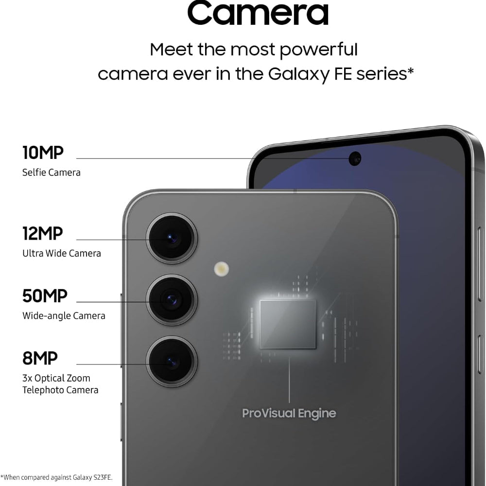 Galaxy S24 FE 256GB Black showing rear camera design