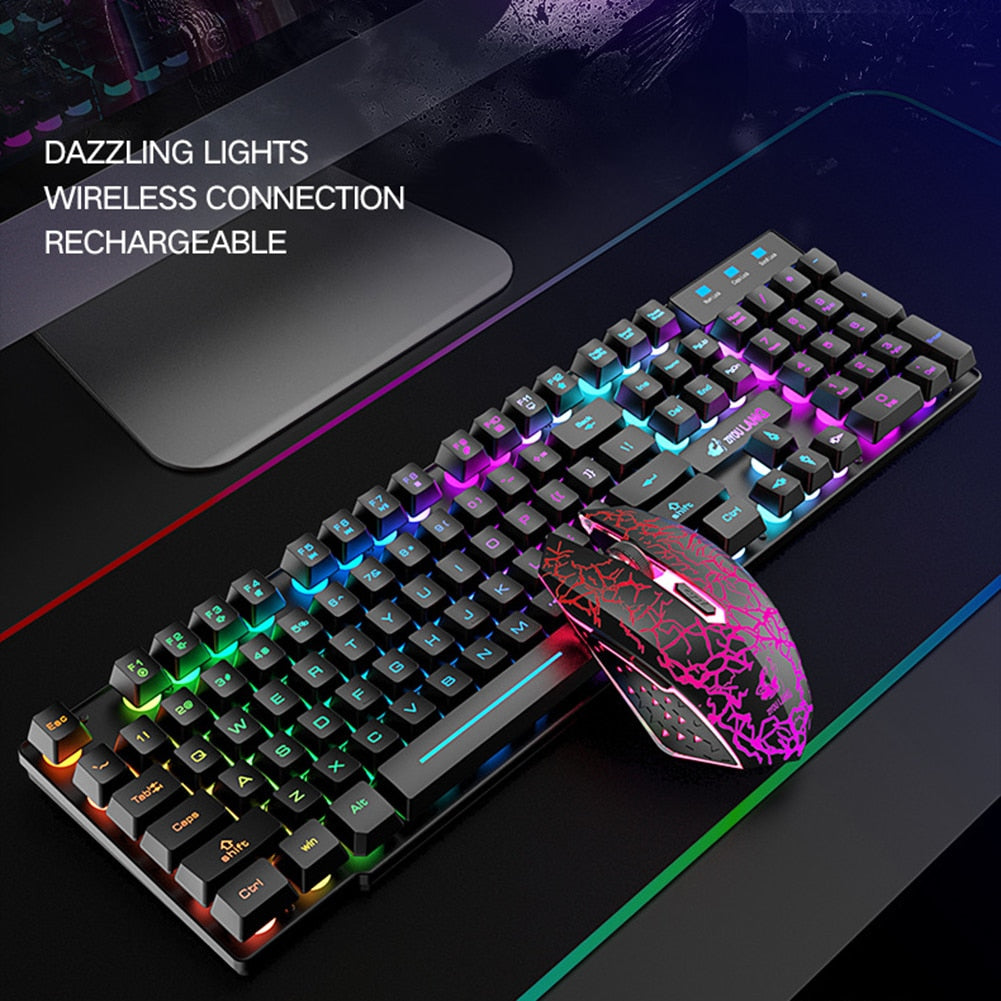 K-SNAKE KM320 RGB LED Backlight Gaming Keyboard and Mouse Combo - Black K-Snake