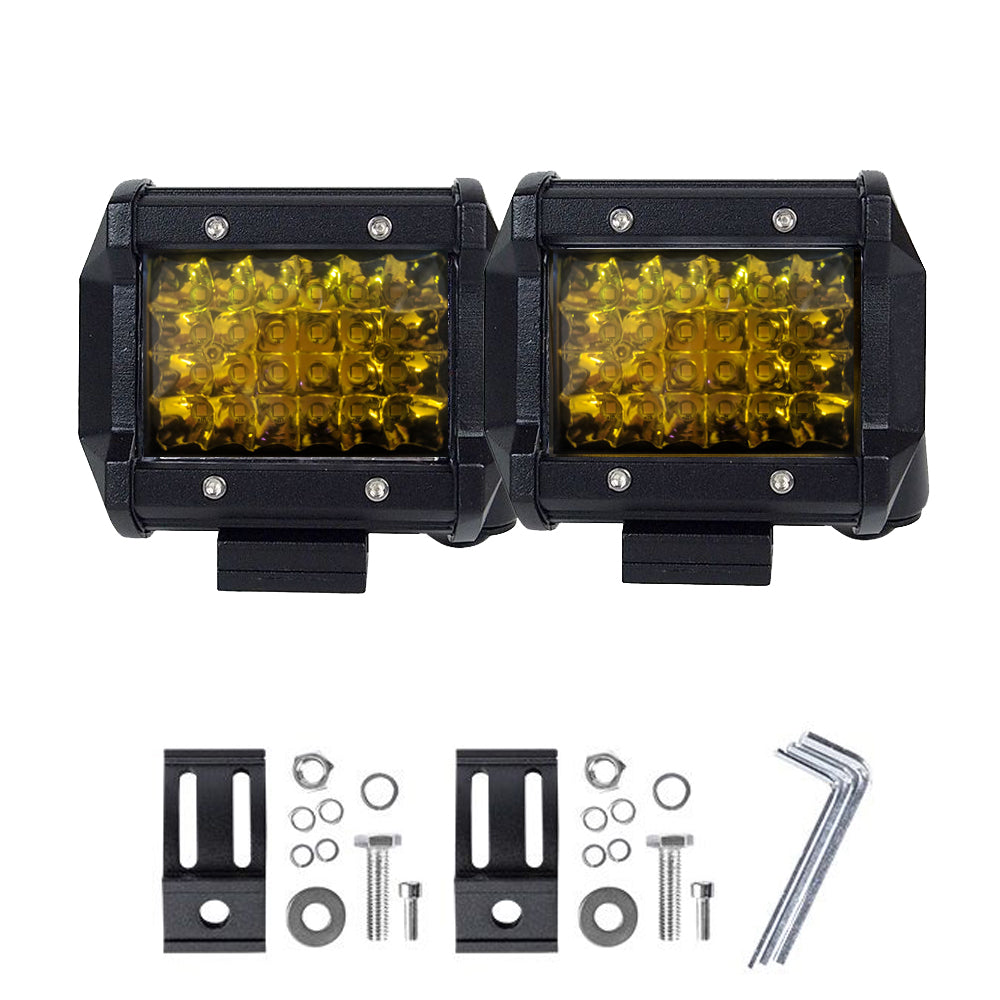 2x 4 inch Spot LED Work Light Bar Philips Quad Row 4WD Fog Amber Reverse Driving Tristar Online