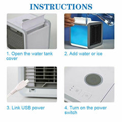 USB Portable Air Conditioner Air Cooler Desktop Fan Mini Air Circulator Purifier Colorful Atmosphere Lamp Trion