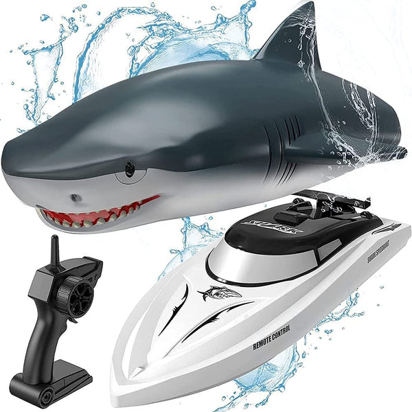 Remote Control 2 in 1 Dual Mode RC Electric Cordless Shark Speedboat Toy For Kids Trion