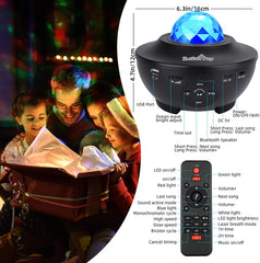 LED Galaxy Starry Night Light Projector With Bluetooth Music Speaker Trion
