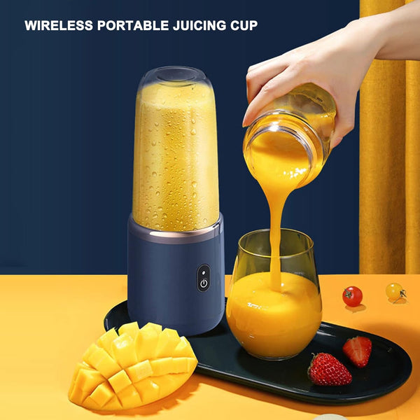 Portable Electric Juicer Double Cup Multi-functional USB Rechargeable Fruit Juice Mixer - Blue Tristar