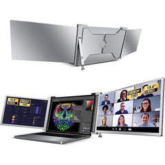 15.4 inch Trifold Portable Monitor 1080P IPS FHD Laptop Screen Extender For Laptop - Space Grey Trion