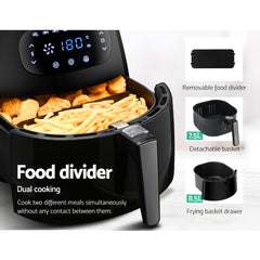 Devanti Air Fryer 8.5L LCD Digital Oil Free Deep Frying Cooker Accessories Rack Tristar Online