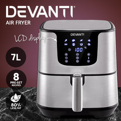Devanti Air Fryer 7L LCD Fryers Oil Free Oven Airfryer Kitchen Healthy Cooker Tristar Online