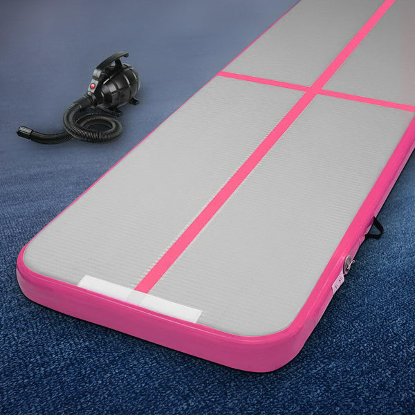Everfit GoFun 3X1M Inflatable Air Track Mat with Pump Tumbling Gymnastics Pink Tristar Online
