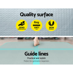 Everfit GoFun 4X1M Inflatable Air Track Mat Tumbling Floor Home Gymnastics Green Tristar Online