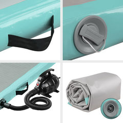 Everfit GoFun 4X1M Inflatable Air Track Mat with Pump Tumbling Gymnastics Green Tristar Online