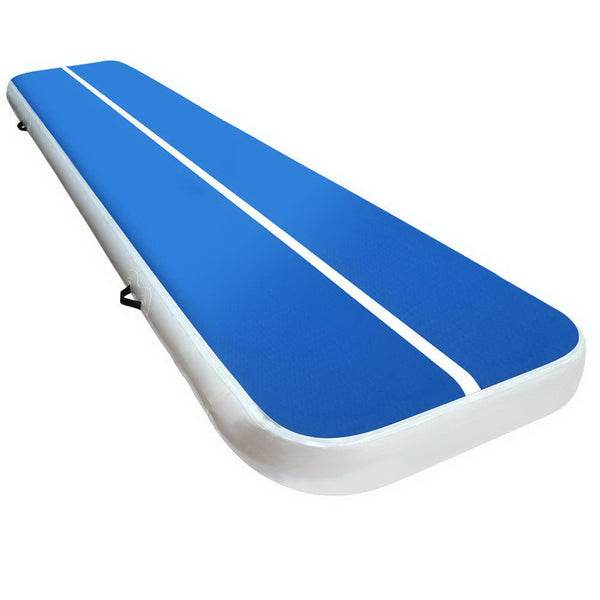 4m x 1m Inflatable Air Track Mat 20cm Thick Gymnastic Tumbling Blue And White Tristar Online