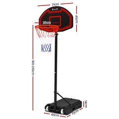 Everfit 2.1M Adjustable Portable Basketball Stand Hoop System Rim Black Tristar Online