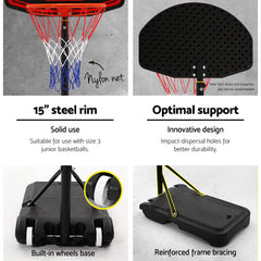 Everfit 2.1M Adjustable Portable Basketball Stand Hoop System Rim Black Tristar Online