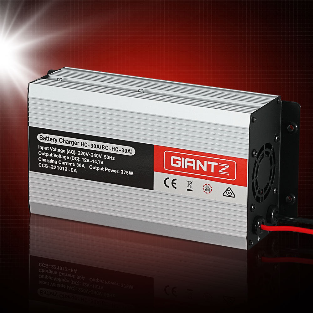 Giantz 12V 30A Car Battery Charger 30Amp ATV 4WD Boat Caravan Tristar Online