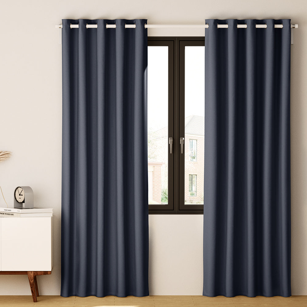 Artiss 2X Blockout Curtains Blackout Window Curtain Eyelet 140x230cm Charcoal Tristar Online