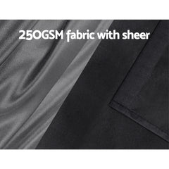 Artiss 2X 132x160cm Blockout Sheer Curtains Black Tristar Online