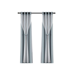 Artiss 2X 132x242cm Blockout Sheer Curtains Light Grey Tristar Online