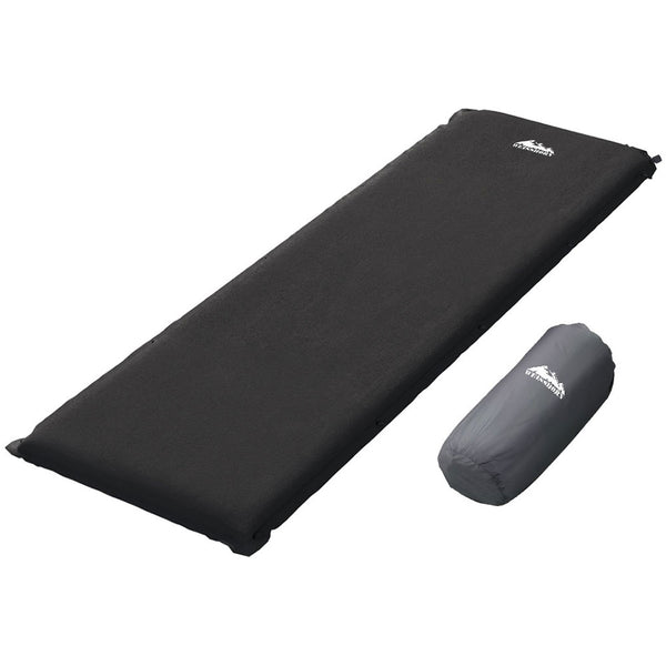 Weisshorn Self Inflating Mattress 9.5CM Camping Sleeping Air Bed Single Black Tristar Online