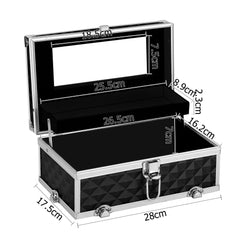 Embellir Portable Cosmetic Beauty Makeup Carry Case with Mirror - Diamond Black Tristar Online