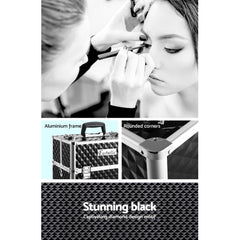 Embellir Portable Cosmetic Beauty Makeup Case - Diamond Black Tristar Online