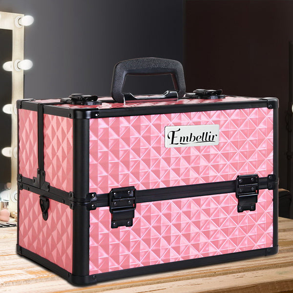 Embellir Portable Cosmetic Beauty Makeup Case - Diamond Pink Tristar Online