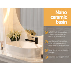 Cefito Bathroom Basin Ceramic Vanity Sink Hand Wash Bowl 53x28cm Tristar Online