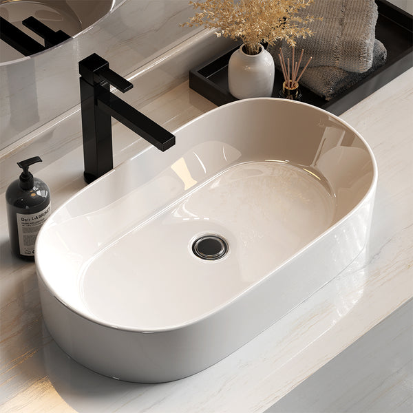 Cefito Bathroom Basin Ceramic Vanity Sink Hand Wash Bowl 53x28cm Tristar Online