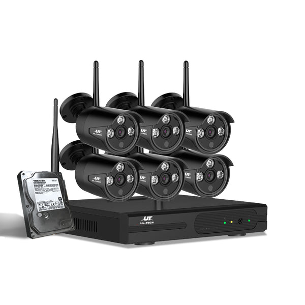 UL-Tech CCTV Wireless Security System 2TB 8CH NVR 1080P 6 Camera Sets Tristar Online