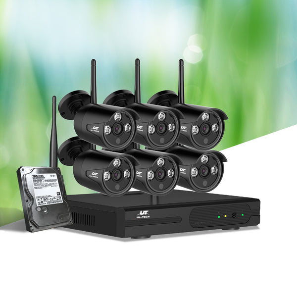 UL-Tech CCTV Wireless Security System 2TB 8CH NVR 1080P 6 Camera Sets Tristar Online