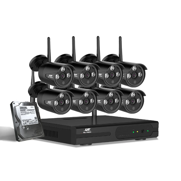 UL-Tech CCTV Wireless Security System 2TB 8CH NVR 1080P 8 Camera Sets Tristar Online