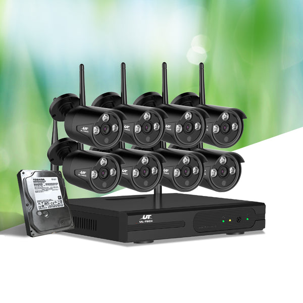 UL-Tech CCTV Wireless Security System 2TB 8CH NVR 1080P 8 Camera Sets Tristar Online