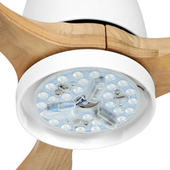 Devanti 52'' Ceiling Fan LED Light Remote Control Wooden Blades Timer 1300mm Tristar Online