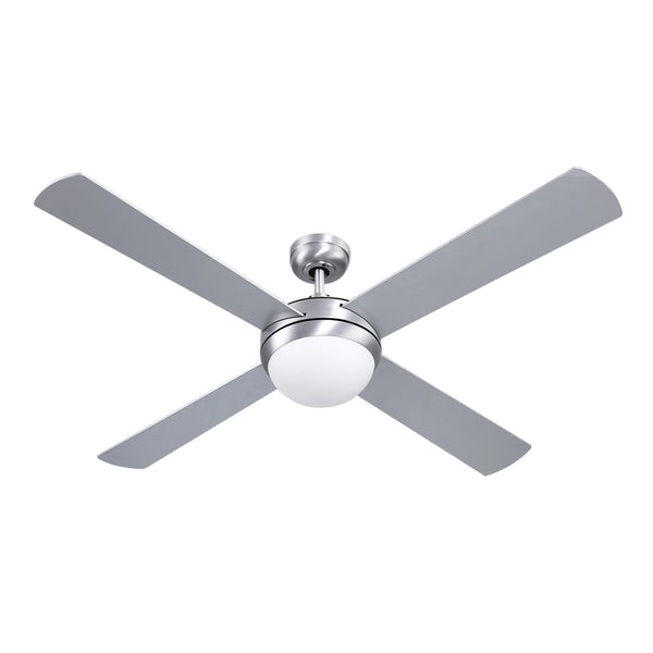 Devanti 52'' Ceiling Fan w/Light w/Remote Timer - Silver Tristar Online