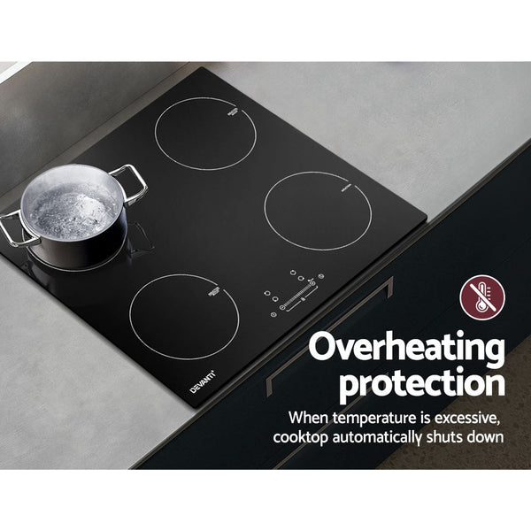 Devanti Electric Induction Cooktop 60cm Ceramic 4 Zones Stove Cook Top Hot Plate Tristar Online