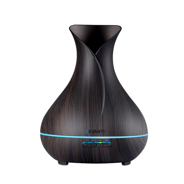 Devanti 400ml 4 in 1 Aroma Diffuser with remote control- Dark Wood Tristar Online