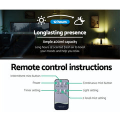 Devanti 400ml 4 in 1 Aroma Diffuser remote control - Light Wood Tristar Online