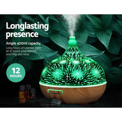 DEVANTI Aroma Aromatherapy Diffuser 3D LED Night Light Firework Air Humidifier Purifier 400ml Remote Control Tristar Online