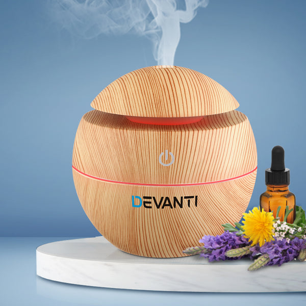 Devanti Aromatherapy Diffuser Aroma Essential Oils Air Humidifier LED Light 130ml Tristar Online