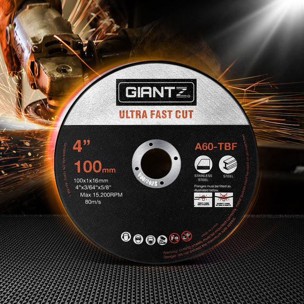 Giantz 100-Piece Cutting Discs 4" 100mm Angle Grinder Thin Cut Off Wheel Metal Tristar Online