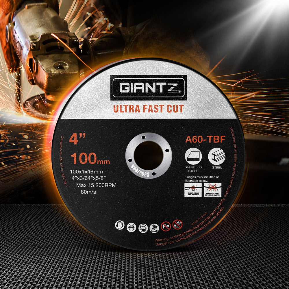 Giantz 200-Piece Cutting Discs 4" 100mm Angle Grinder Thin Cut Off Wheel Metal Tristar Online