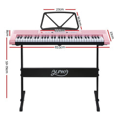 Alpha 61 Key Lighted Electronic Piano Keyboard LED Electric Holder Music Stand Tristar Online
