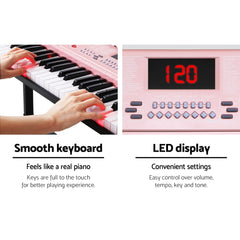 Alpha 61 Key Lighted Electronic Piano Keyboard LED Electric Holder Music Stand Tristar Online