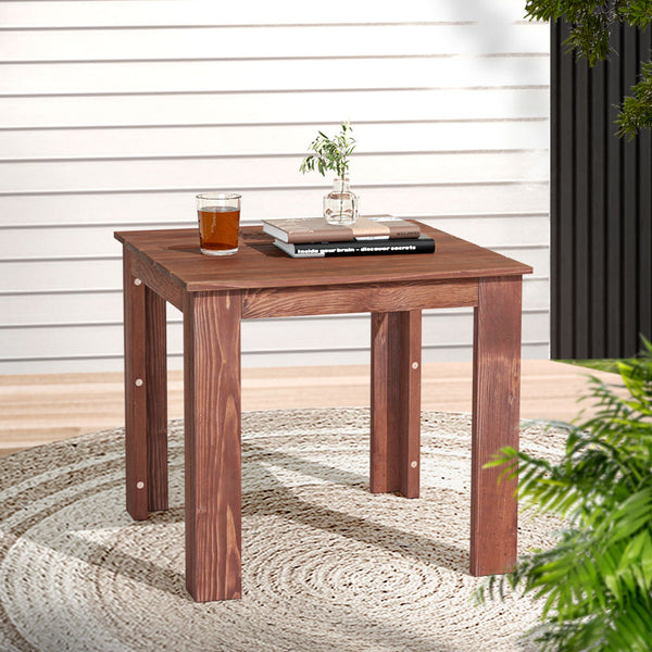 Gardeon Coffee Side Table Wooden Desk Outdoor Furniture Camping Garden Brown Tristar Online