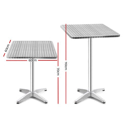 Bar Table Outdoor Furniture Adjustable Aluminium Pub Cafe Indoor Square Gardeon Tristar Online