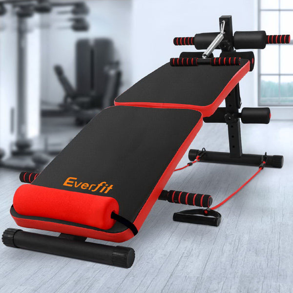 Everfit Adjustable Sit Up Bench Press Weight Gym Home Exercise Fitness Decline Tristar Online