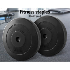 2 x 5KG Barbell Weight Plates Standard Home Gym Press Fitness Exercise Rubber Tristar Online
