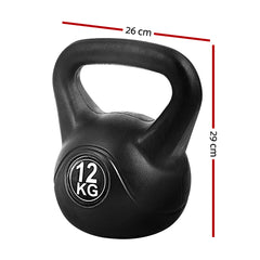 Everfit 12kg Kettlebell Set Weight Lifting Bench Dumbbells Kettle Bell Gym Home Tristar Online