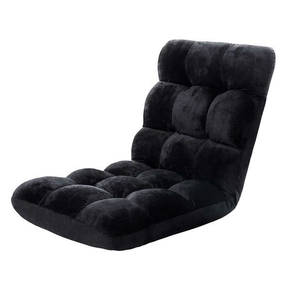 Artiss Lounge Sofa Bed Flannel Fabric Black Tristar Online